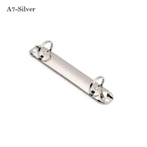 A6 Binder Rings 10pcs Metal Loose-Leaf File Folder Ring Binder Notebook Binding Hoops Clip for Notebook(A7-Silver)