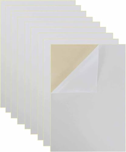PIVWZLQX Self Adhesive Felt Sheets, Soft Velvet Felt Sheets with Adhesive Backing for DIY Projects,Jewelry Box Drawer Liner Holiday Decorations (White,50 Pieces)