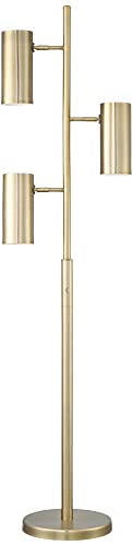 Canasta Trac 66" Tall Satin Brass Modern Tree Floor Lamp