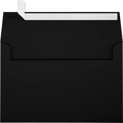 LUXPaper A9 Invitation Envelopes | Peel & Press | 5 3/4" x 8 3/4" | Midnight Black | 80lb. Text | 1,000 Qty