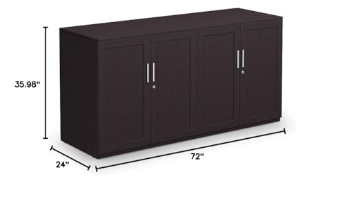 NBF Storage Credenza Office Cabinet for Workspace Organization, Espresso
