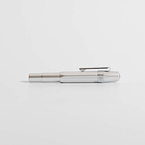 Kaweco AL Sport Fountain Pen Silver, Fine Nib Sport Octagonal Clip Chrome