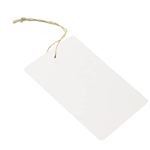 NINGWAAN 2400 PCS 1.7 x 2.9 Inch White Merchandise Tags, Unstrung Price Paper Tags with Hole, Blank Label Hang for Pricing, Tagging, Jewelry Clothing Sale Supplies