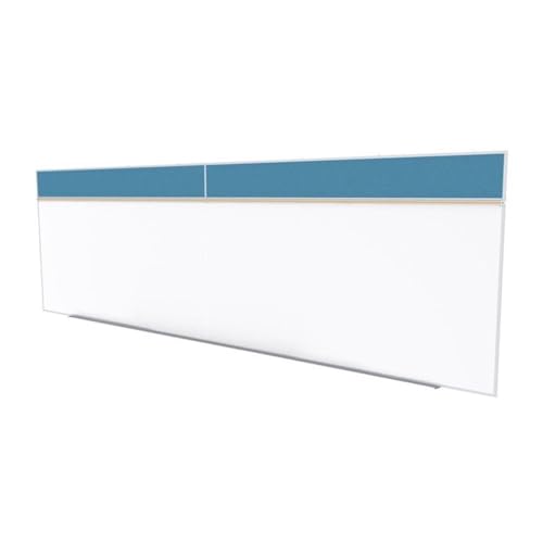 Ghent's Vinyl 5' x 16' Bulletin & Mag. Whiteboard A-Set in Ocean Blue