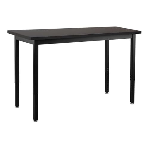 NPS SLT 3 Series 24x60" Metal Science Lab Table with Phenolic Top in Black
