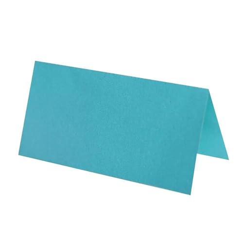 White Blank Tent Place Cards 200pcs Vintage Wedding Place Cards Blank Folded Name Seat Card Kraft Paper Elegant Seating Number Card Banquet Tables(Blue)