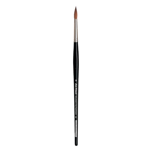 da Vinci Watercolor Series 36 Paint Brush, Round Russian Red Sable with Black Handle, Size 8