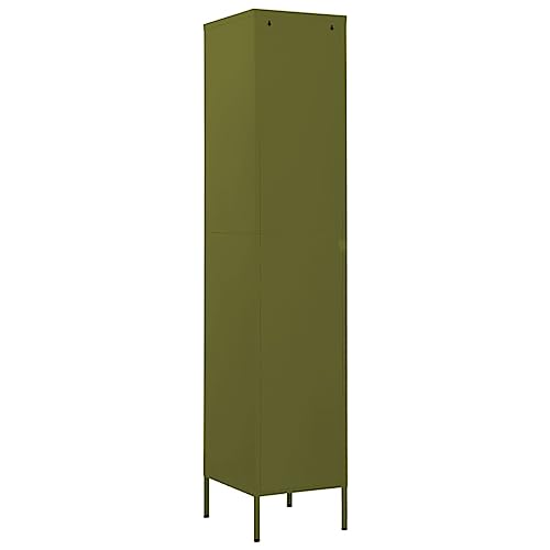 vidaXL Locker Cabinet Olive Green 13.8"x18.1"x70.9" Steel