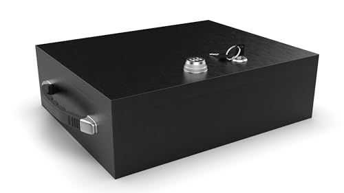 Fire Retardant Strong Box, Dual Combination and Key Lock Security Chest