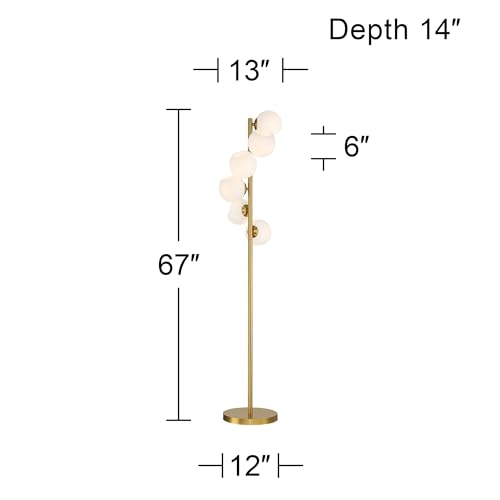 Astria 67" Tall Contemporary Warm Gold 6-Light Tree Floor Lamp