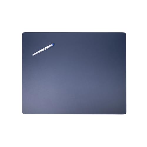 DACASSO Leatherette Conference Table Pad - Luxury Leather Desk Blotter for Writing - Padded Executive Desk Surface Protector - (Navy Blue, 24” x 19”)