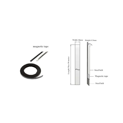 YEK7D8S 5+5mm Magnetic Tape Pole Pitch Strip W*H 10 * 1.2mm for 5um Sensor Lathe Woodworking Stone Machines(500mm Length)