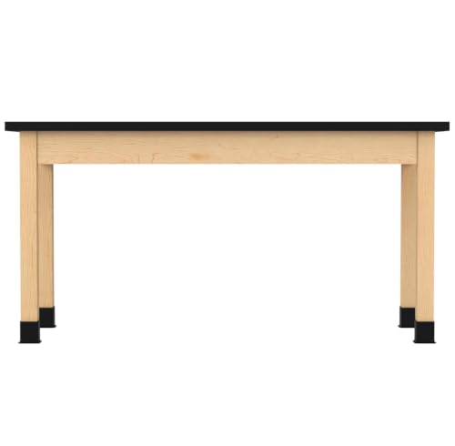 Learniture by Diversified Woodcrafts Science Lab Table, Chemical-Resistant Laboratory Table with Black High-Pressure Laminate Top, Solid Maple Legs, STEM Classroom, Science Lab & Workshop Furniture