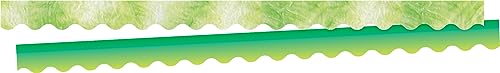 Barker Creek Double-Sided Scalloped Border, 4/Set, Blue&Lime Tie-Dye, Decorate Galore with 156' of Scalloped Border, Coordinating Designs Printed On Both Sides for Twice The Value, 2.25" x 156' (4357)