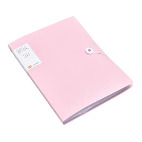 Filing Envelopes 30/60 Pages File Bag A4 Transparent Binder File Folder Storage Student Test Paper Classification Organization Office Supplies(Pink,Large)