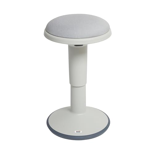 Back2School Express Adjustable Height Wobble Stool, Active Seating Chair with Padded Cushion, Ergonomic Flexible Desk Stool for Teens and Adults, Light Grey