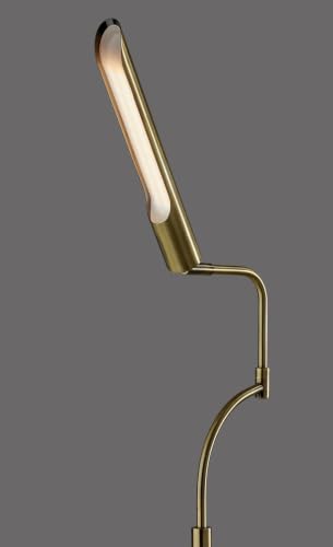 Adesso Antique Brass LED Floor Lamp with Touch Switch