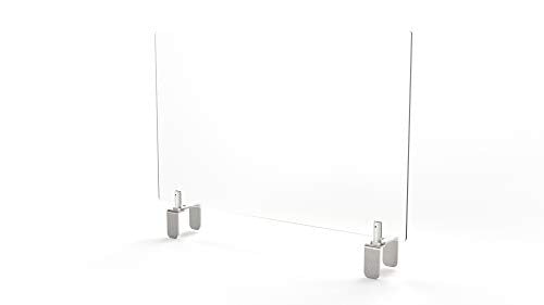 "Ghent Partition Extender, Frosted Thermoplastic w/Attached Clamp, 30""H x 36""W" (PEF3036-A)
