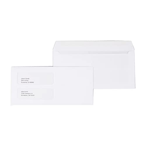 Staples Double-Window Business Envelopes, White, 9x4.2, 1000/Pk