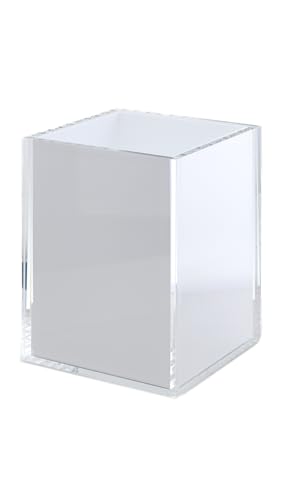 Tizo Design Women's Acrylic Waste Basket with White Insert, White, One Size