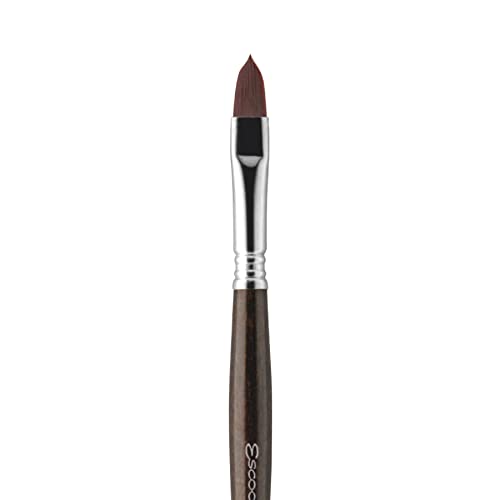 Escoda Primera Series 1960 Artist Watercolor and Acrylic Paint Brush, Synthetic Maroon Teijin Filament, Filbert, Size 18