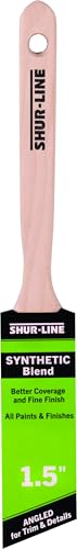 Shur-Line Better 1.5 in. Angled Paint Brush, for Cutting in Trim Edges and Detail Painting with Latex and Oil Paints, Case of 12