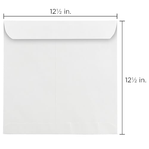 JAM PAPER 12.5 x 12.5 Large Square Invitation Envelopes - White - 100/pack