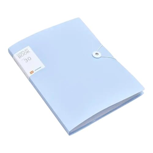 Filing Envelopes 30/60 Pages File Bag A4 Transparent Binder File Folder Storage Student Test Paper Classification Organization Office Supplies(Blue,Large)