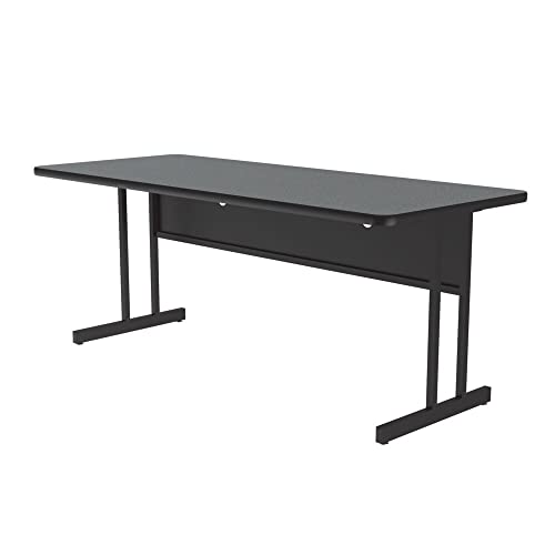 Correll 30"x60" Home & Office Computer Desk, Durable Montana Granite High Pressure Laminate Top, 29" High Training Workstation, Steel Frame & Modesty Panel, Wire Management, Made in The USA
