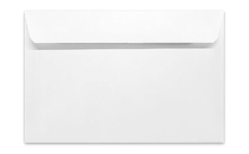 500 Cashier Depot - 6" x 9" Booklet Envelopes, 24 lb White Wove Paper, Gummed Flap, Open Side, 500 Count, Made in USA