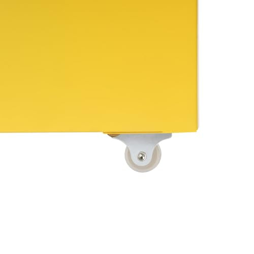 KONGKUNI 6 Drawer Metal File Cabinet for Home Office, Vertical File Cabinet with Lock, Locking Filing Cabinet Rolling File Cart for A4/ Legal/Letter, Require Assembly, Yellow