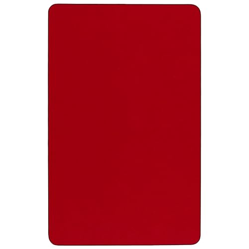 BizChair Mobile 30x48 Red Thermal Laminate Adjustable Activity Table