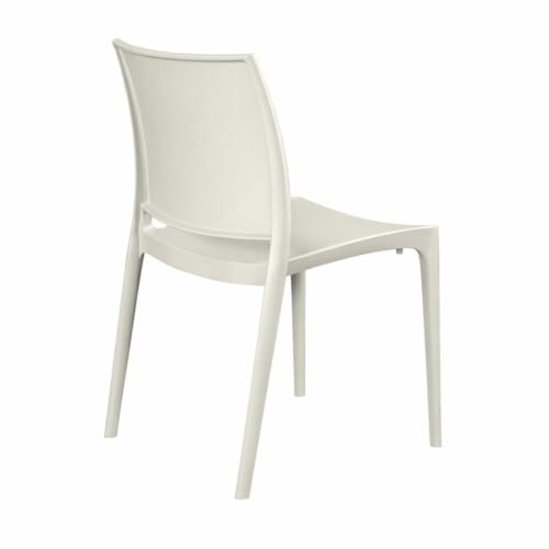 Niche Terrace Plastic Indoor/Outdoor Stacking Chair, 12 Pack - White Down