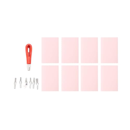 Stamp Making Kit 8pcs Pink Rubber Carving Blocks Linoleum Cutter Kit Linocut Carving Tools for Block Printing Printmaking Supplies
