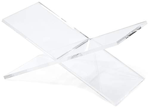 Red Co. Transparent Clear Acrylic Book Holder 2 Piece Reading Stand for Open and Closed Books, Magazines, Textbooks 6" x 11" x 6"