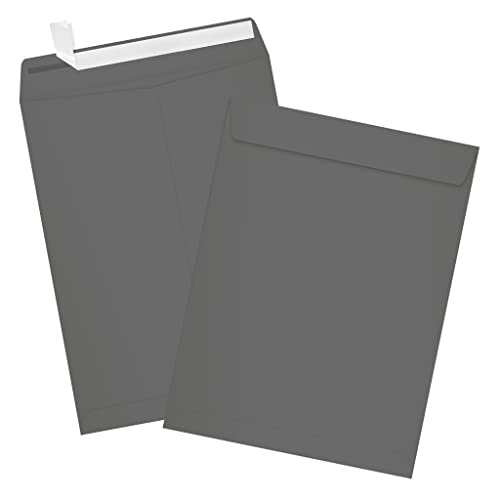 LUXPaper 9 x 12 Open End Envelopes | Peel & Press | Smoke Gray | 80lb. Text | 500 Qty