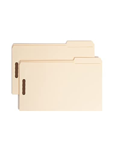 Smead Fastener File Folder, 2 Fasteners, Reinforced 1/3-Cut Tab Right Position, Legal Size, Manila, 50 per Box (19538)