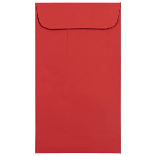 JAM PAPER #5.5 Coin Business Envelopes with Peel and Seal Closure - 3 1/8 x 5 1/2 - Red - 100/Pack