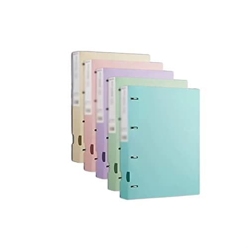 5 Pcs Data Storage Binders A4 Insert Information Book Four Holes Punched Flipchart File Organizer with Transparent Inner Page Expanding
