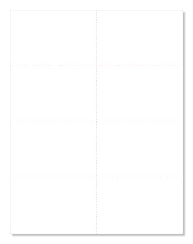 Printlink 800-Pack Blank Perforated Cards – 8-Up on 8.5 x 11 Sheet – 4.25 x 2.75 Inch Cards – 125lb Heavy White Tag Stock – For Laser & Inkjet Printers