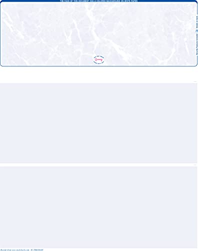 3000 Blank Laser Check Stock - Blue Marble - Top. Order Checks!
