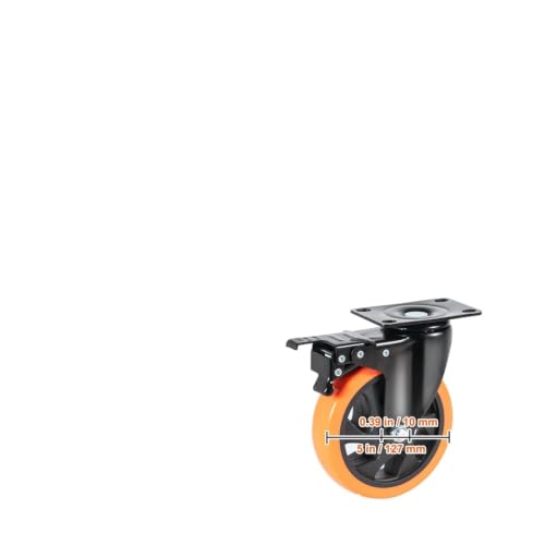 2-6in Furniture Caster Wheels Set of 4 Swivel Plate Casters