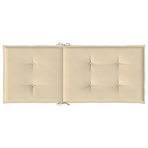 KUTYWEXFM Set of 6 High Back Chair Cushions Beige Outdoor Patio Seat Pads
