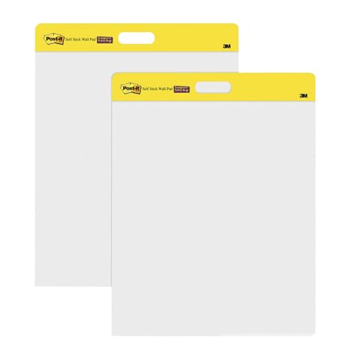 Self-Stick Wall Pad, Unruled, 20 x 23, White, 20 Sheets/Pad, 2 Pads/Pack, 2 Packs/Carton