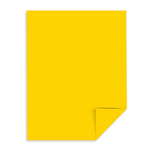 Neenah Wausau Paper 22531 Astrobrights Color Paper, 8.5” x 11”, 24 lb / 89 GSM, Solar Yellow, 500 Sheets