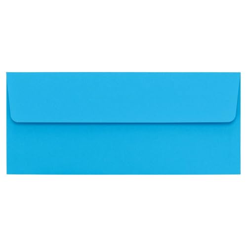 LUXPaper #10 Business Envelopes | Peel & Press | 4 1/8" x 9 1/2" | Bright Blue | 60lb. Text | 500 Qty