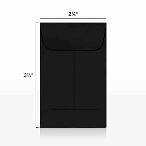 LUXPaper #1 Coin Envelopes | 2 1/4" x 3 1/2" | Midnight Black | 80lb. Text | 1,000 Qty
