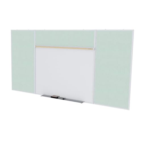 Ghent SPC48E-V-193 4 ft. x 8 ft. Style E Combination Unit - Porcelain Magnetic Whiteboard and Vinyl Fabric Tackboard - Silver