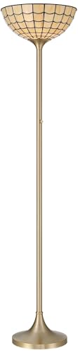 Robert Louis Tiffany Covina 71 1/4" High Brass Torchiere Floor Lamp