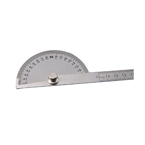 MVNOIRE 1Pcs 180 Degree Adjustable Protractor Multifunction Stainless Steel Roundhead Craftsman Rule